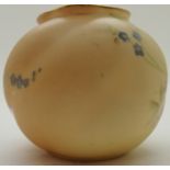 Royal Worcester blush ivory globular vase with unsigned floral design, H: 6.5cm P&P Group 1 (£14+VAT