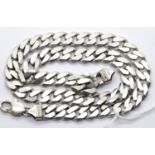 Heavy curb link 925 silver necklace, 89g, L: 45 cm. P&P Group 1 (£14+VAT for the first lot and £1+