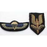 Fabric SAS and Paratroopers badges. P&P Group 1 (£14+VAT for the first lot and £1+VAT for subsequent