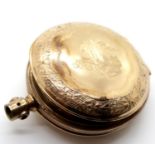 Antique yellow metal engraved pocket watch case, D: 53 mm. 47.4g P&P Group 1 (£14+VAT for the