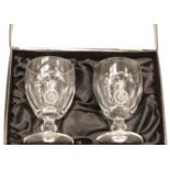 Pair of Waterford crystal boxed glasses celebrating 100 years of the St John Ambulance. P&P Group