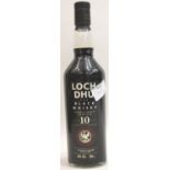 Bottle of Loch Dhu the black whisky single malt scotch, Mannochmore distillery 40% vol 70cl. P&P