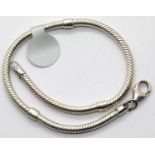 925 silver Pandora style snake bracelet, L: 20 cm, 11.8g. P&P Group 1 (£14+VAT for the first lot and