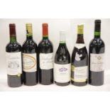 Six bottles of mixed red wines: 1999 Chateau Caronne Medoc, Bourgogne Haute Cotes de Beaune, 2000