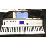 Yamaha MM6 work station synthiser with mixed music books case and leads and a Burswood G10