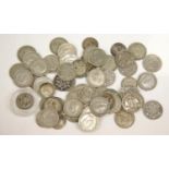 Box of silver sixpences and threepences, 154g. P&P Group 1 (£14+VAT for the first lot and £1+VAT for