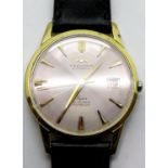 1970s Technos Automatic Super 30 jewel wristwatch with rare purple dial with concentric circles on a