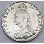 Victoria 1887 florin in good condition but with drill hole to rim. P&P Group 1 (£14+VAT for the
