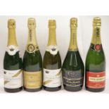 Five bottle of mixed Champagne: Nicholas Feuillatte 1998 cuvee speciale 75cl, Piper-Heidsieck brut