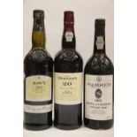 Three bottles of vintage Port: Warres 1982 vintage Quinta da Cavadinha 75cl, Dow's 20 year old Tawny