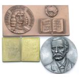 Two American brass plaques, International Hygeine conference 1912 Hungarian bronze plaque and