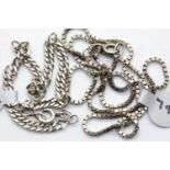 925 silver double link bracelet and a silver box chain, largest L: 45 cm. P&P Group 1 (£14+VAT for