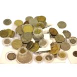 Box of mixed world coins including some silver examples. P&P Group 1 (£14+VAT for the first lot