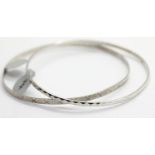 Two ladies 925 silver diamond cut slave bangles, D: 6.5 cm. P&P Group 1 (£14+VAT for the first lot