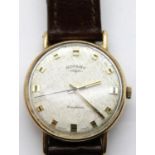 Gents 9ct gold 17 jewel Swiss movement Rotary wristwatch, D: 30 mm. P&P Group 1 (£14+VAT for the