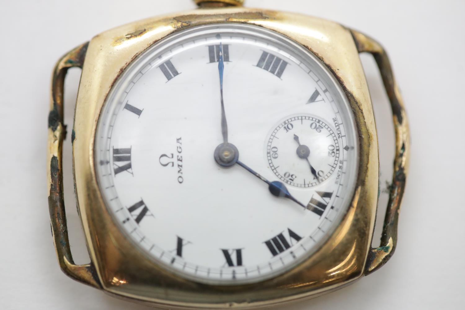 Gents Omega 9ct gold Swiss movement watch head, D: 29 mm. P&P Group 1 (£14+VAT for the first lot and - Image 2 of 5