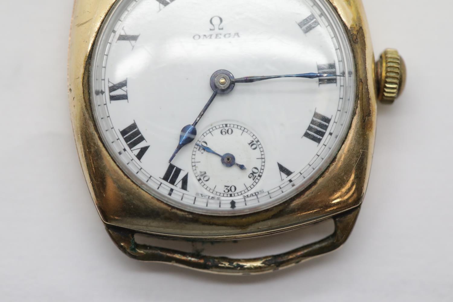 Gents Omega 9ct gold Swiss movement watch head, D: 29 mm. P&P Group 1 (£14+VAT for the first lot and - Image 5 of 5