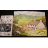 Oil on board signed R Kray with Parkhurst Prison stamp to verso and Reg Krays autobiography no