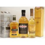 Bottle of Drambuie 70cl, half bottle of Glenmorangie 35cl and a half bottle of Jura 35cl. P&P