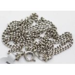 Silver solid link curb pendant chain, L: 57 cm. P&P Group 1 (£14+VAT for the first lot and £1+VAT