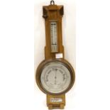 Mahogany cased British made barometer. P&P Group 3 (£25+VAT for the first lot and £5+VAT for