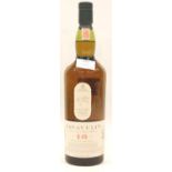 Bottle of 16 year old Lagavulin single Islay malt scotch whisky 43% vol 1lt. P&P Group 2 (£18+VAT