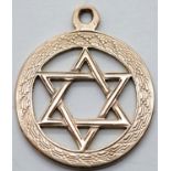 Antique 9ct rose gold Star of David pendant, L: 20 mm, 2.6g. P&P Group 1 (£14+VAT for the first