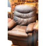 Black leatherette reclining chair. This lot is not available for in-house P&P, please contact the