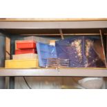 Shelf of wooden and other storage boxes. P&P Group 2 (£18+VAT for the first lot and £2+VAT for