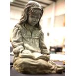 JONATHAN WYLDER (British b. 1953) Bronze sculpture of a girl reading a book, number 3/36 1989.