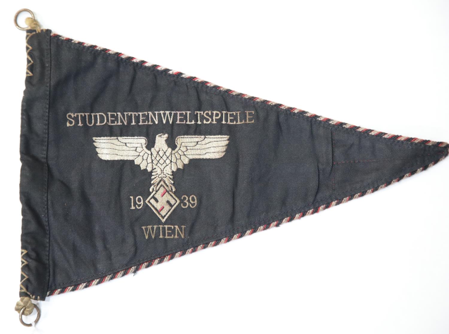 German WWII style students' pennant, L: 35 cm. P&P Group 1 (£14+VAT for the first lot and £1+VAT for