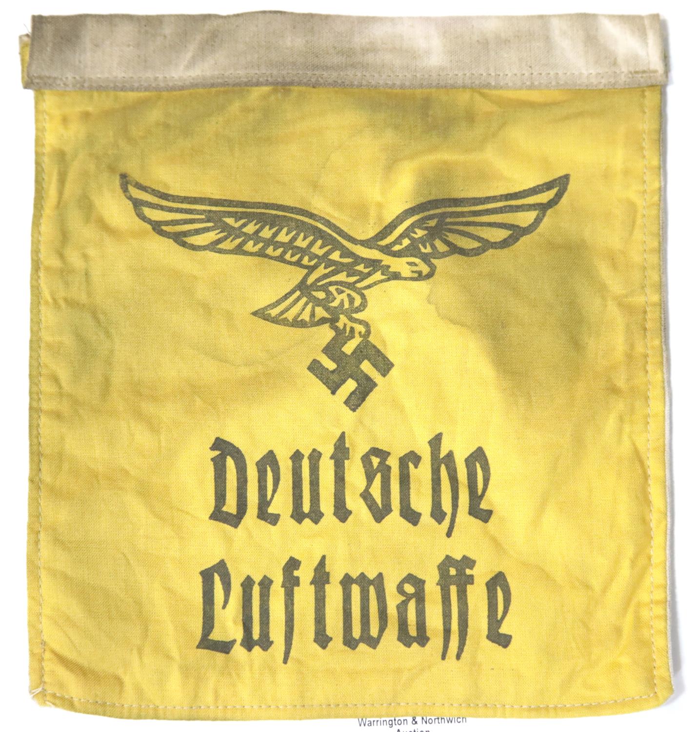 German WWII style Deutsche Luftwaffe pennant, 22 x 20 cm. P&P Group 1 (£14+VAT for the first lot and