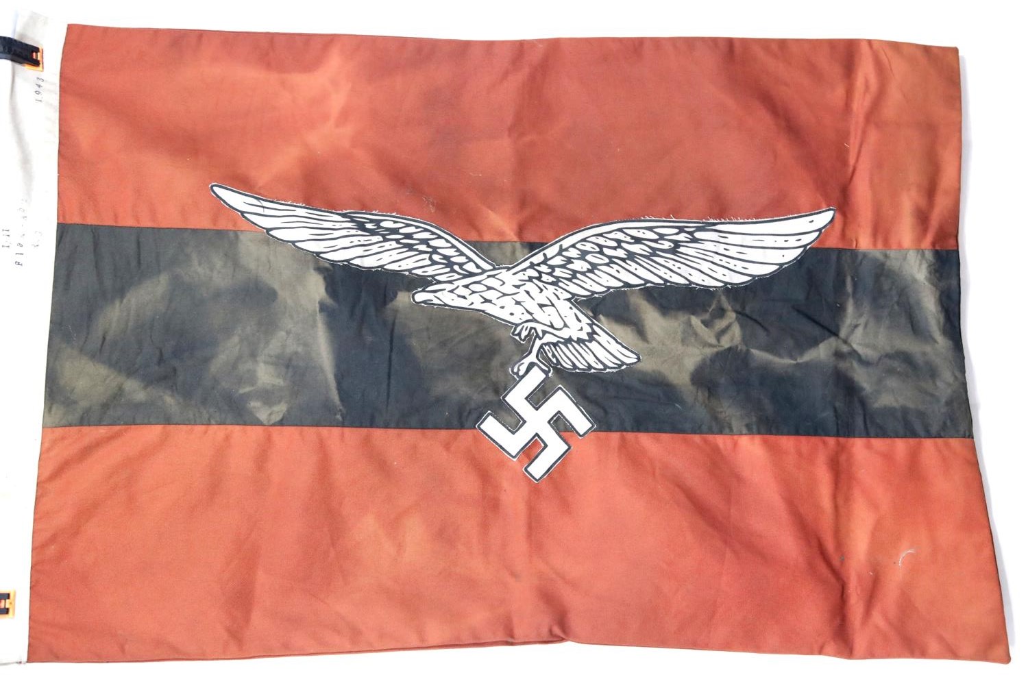 German WWII style Luftwaffe flag bearing stamps and dated 1943, 93 x 62 cm. P&P Group 1 (£14+VAT for