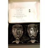 Pair of boxed Waterford crystal glasses for the centenary of St Johns Ambulance. P&P Group 2 (£18+