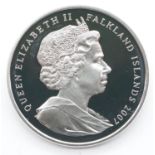 2007 silver Falkland Islands crown. P&P Group 1 (£14+VAT for the first lot and £1+VAT for subsequent
