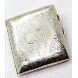 Hallmarked silver cigarette/card case, 89g. P&P Group 1 (£14+VAT for the first lot and £1+VAT for