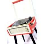 Red Retro GPO Bermuda 3 speed record player, MP3 player & digital recorder. This lot is not