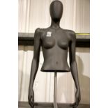 Half body female mannequin in grey. This item is not available for in-house P&P.