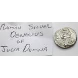 Roman silver Denarius of Julia Domna. P&P Group 1 (£14+VAT for the first lot and £1+VAT for