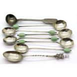 Set of six hallmarked silver coffee spoons and two other silver spoons, 53g. P&P Group 1 (£14+VAT