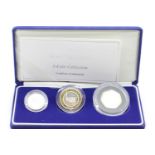 2004 silver proof Piedfort three coins collection. P&P Group 1 (£14+VAT for the first lot and £1+VAT