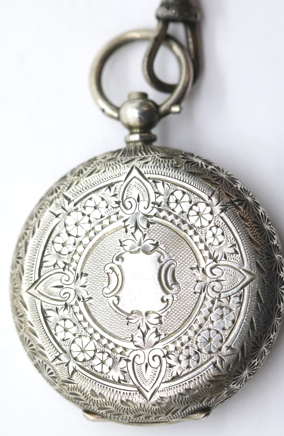 935 silver fob watch on a white metal hanger P&P Group 1 (£14+VAT for the first lot and £1+VAT for - Image 2 of 5