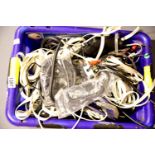 Box of AV cables, power packs etc. P&P Group 3 (£25+VAT for the first lot and £5+VAT for