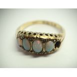 18ct gold opal set ring with one opal missing, size O, 1.9g. P&P Group 1 (£14+VAT for the first