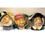Three large Royal Doulton character jugs. P&P Group 3 (£25+VAT for the first lot and £5+VAT for