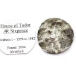 English hammered coin, House of Tudor AR sixpence, Elizabeth I 1578-1582. P&P Group 1 (£14+VAT for