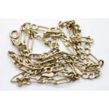 9ct yellow gold trombone style neck chain 3.3g L:53c. P&P Group 1 (£14+VAT for the first lot and £