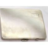 Hallmarked silver engine turned cigarette case, 160g. P&P Group 1 (£14+VAT for the first lot and £