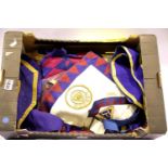 Box of London related Masonic regalia. P&P Group 2 (£18+VAT for the first lot and £2+VAT for