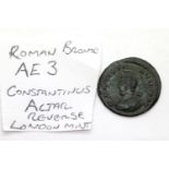 Roman bronze AE3 Constantinus, Actar reverse, London Mint. P&P Group 1 (£14+VAT for the first lot